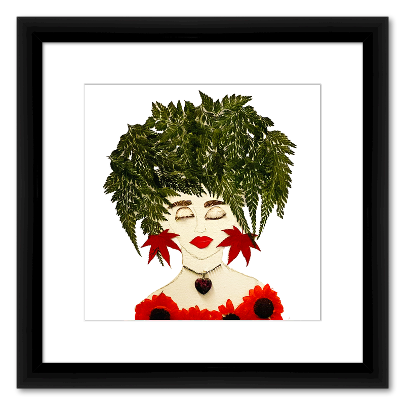 Fern Red Fine Art Print - Square Italian Prime Frame