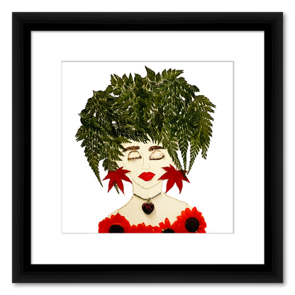 Fern Red Fine Art Print - Square Italian Prime Frame