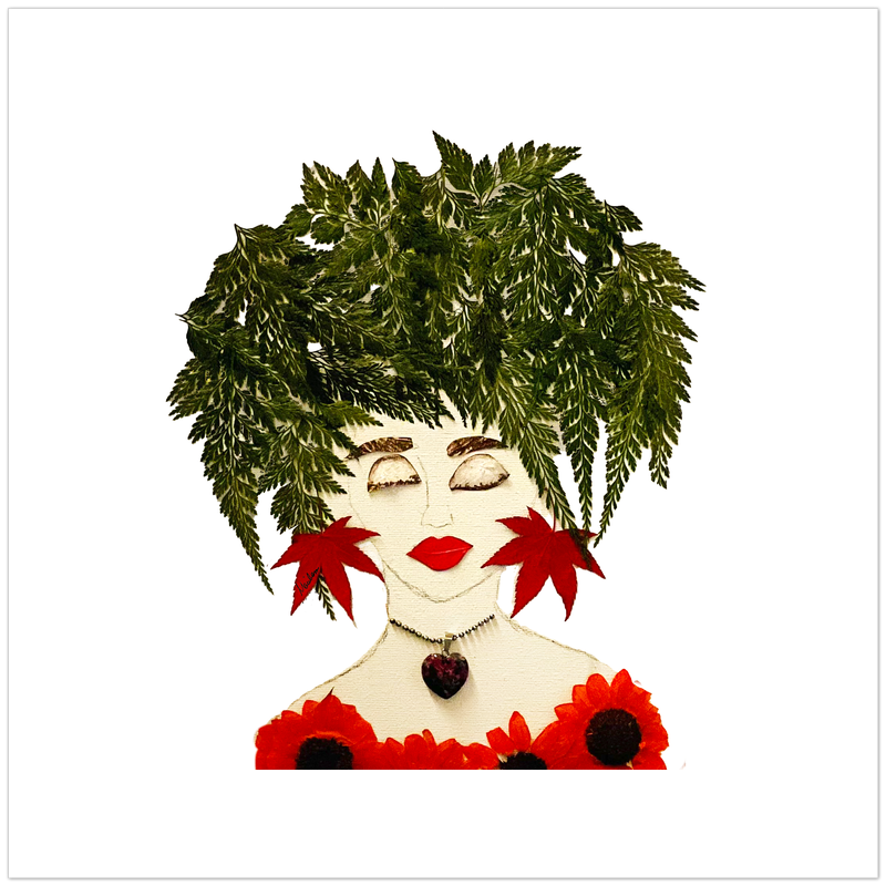 Fern Red Fine Art Print - Square Unframed