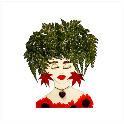 Fern Red Fine Art Print - Square Unframed