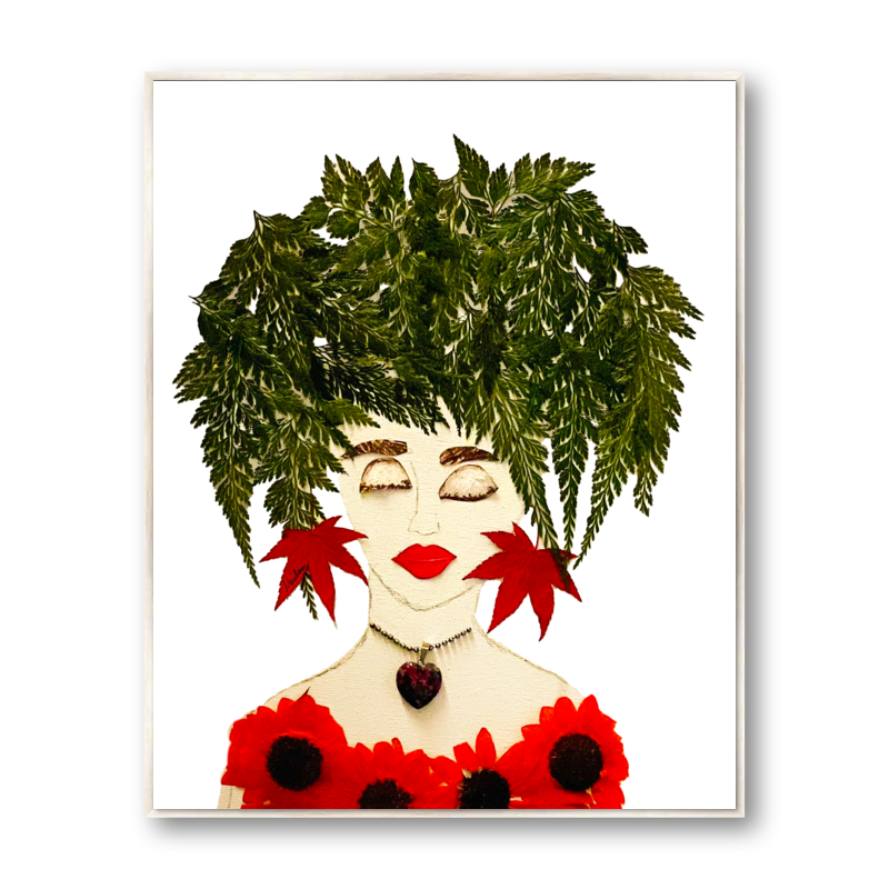 Fern Red Metal Print - Rectangle Silver