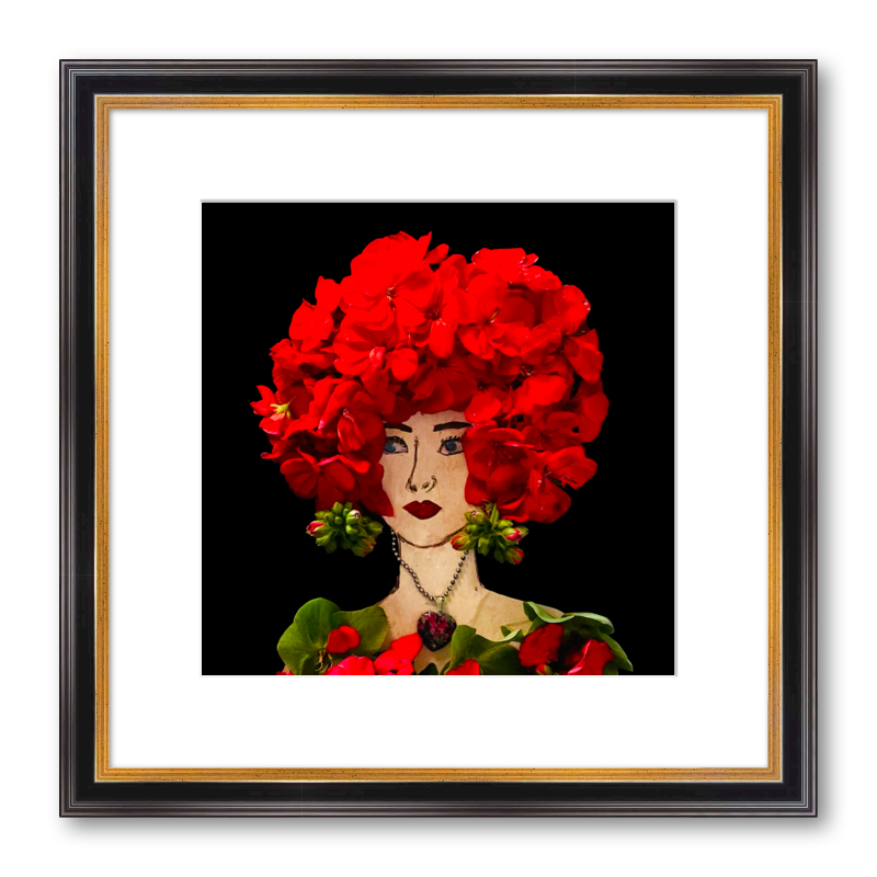 Gardenia Fine Art Print - Square Academie Frame