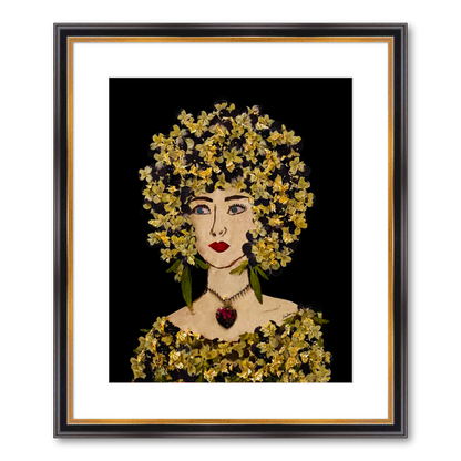 Gilded Pansy Fine Art Print - Rectangle Academie Frame