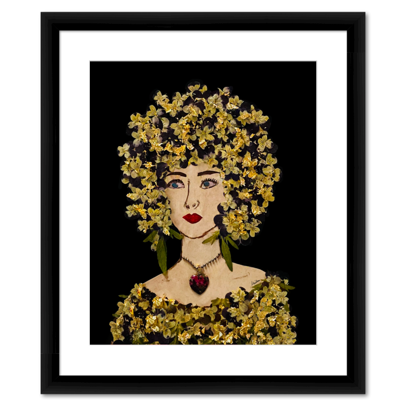 Gilded Pansy Fine Art Print - Rectangle Italian Prime Frame