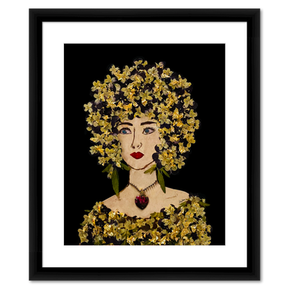 Gilded Pansy Fine Art Print - Rectangle Italian Prime Frame