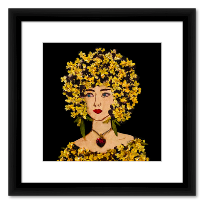 Gilded Pansy Fine Art Print - Square Italian Prime Frame