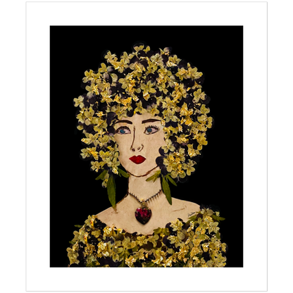 Gilded Pansy Fine Art Print - Rectangle Unframed