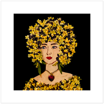 Gilded Pansy Fine Art Print - Square Unframed