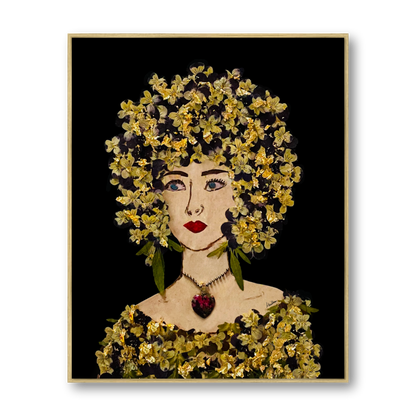 Gilded Pansy Metal Print - Rectangle Gold