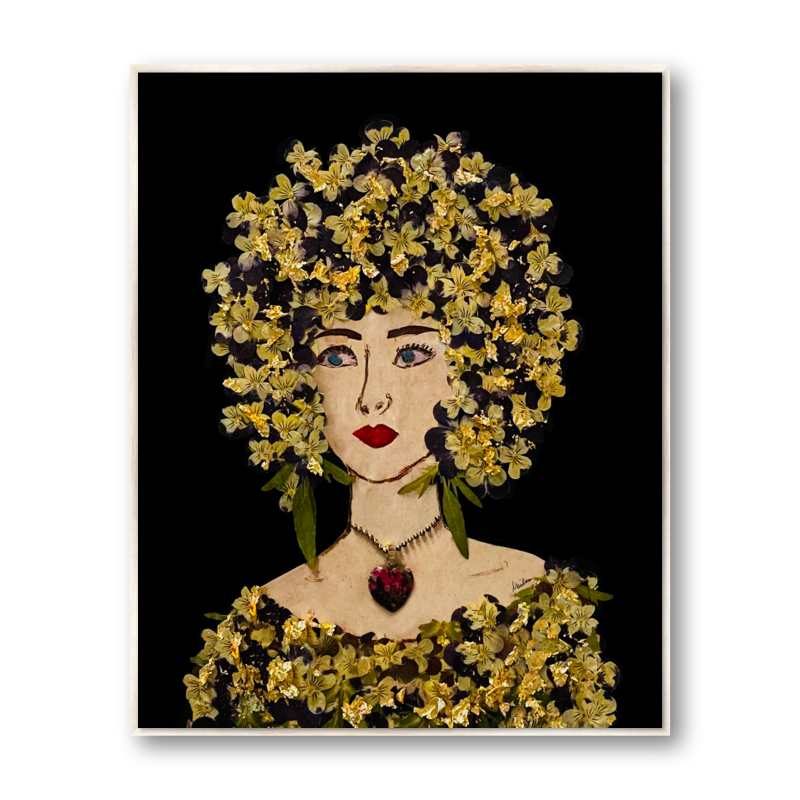 Gilded Pansy Metal Print - Rectangle Silver