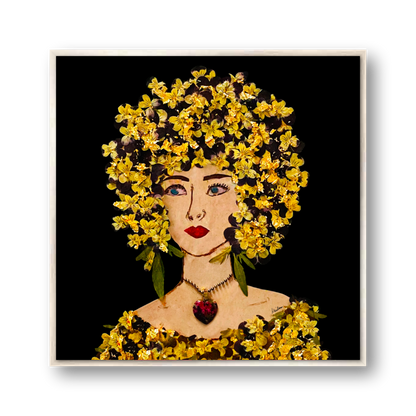 Gilded Pansy Metal Print - Square Silver