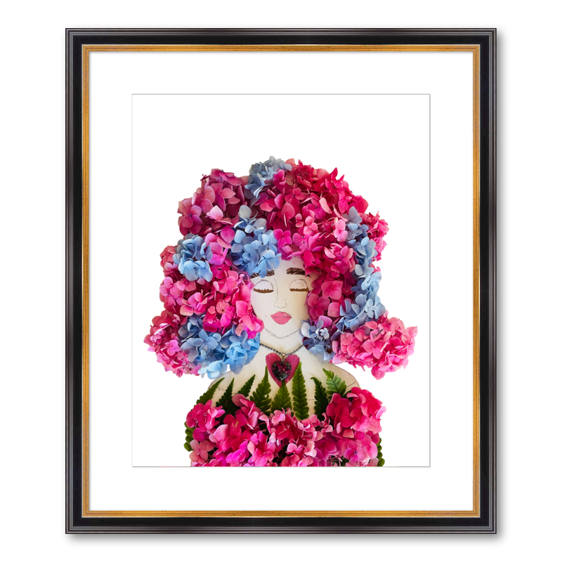Hippie Hydrangea Fine Art Print - Rectangle Academie Frame