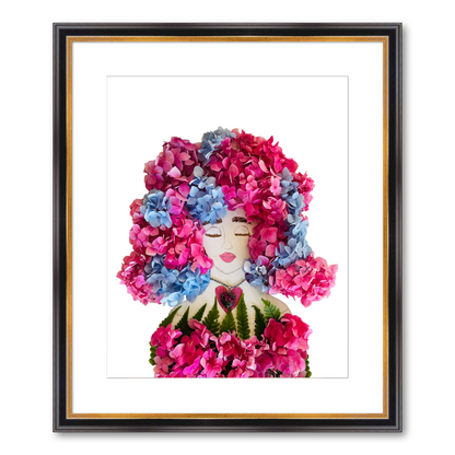 Hippie Hydrangea Fine Art Print - Rectangle Academie Frame