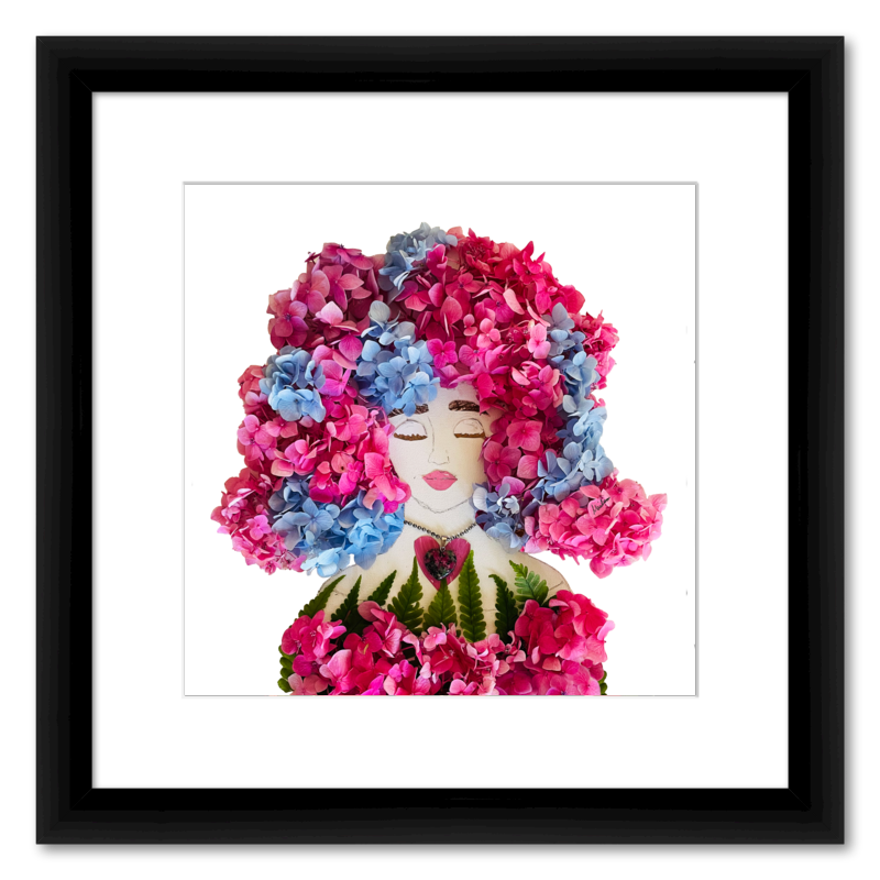 Hippie Hydrangea Fine Art Print - Square Italian Prime Frame