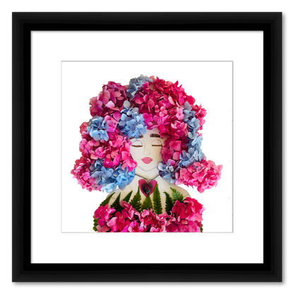 Hippie Hydrangea Fine Art Print - Square Italian Prime Frame