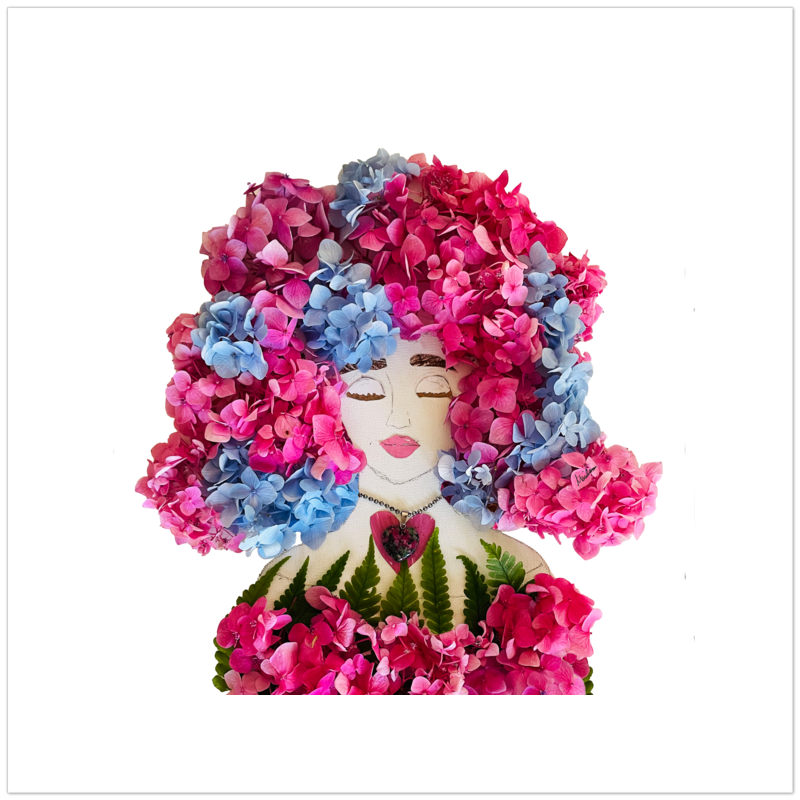 Hippie Hydrangea Fine Art Print - Square Unframed