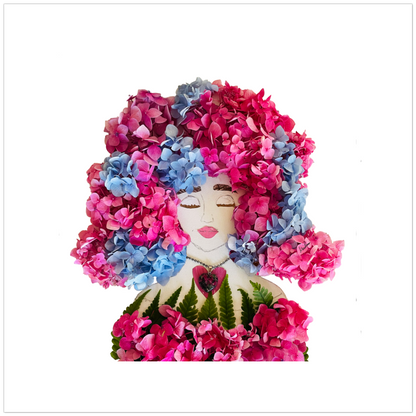 Hippie Hydrangea Fine Art Print - Square Unframed