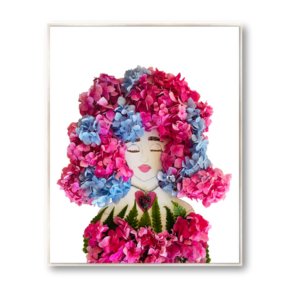 Hippie Hydrangea Metal Print - Rectangle Silver