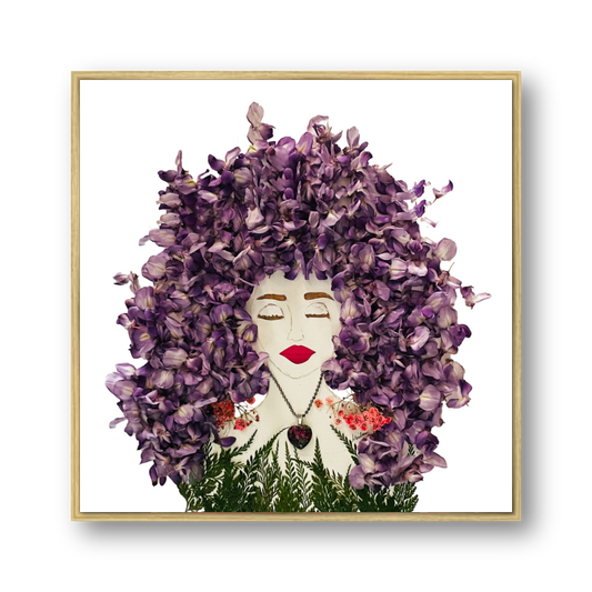 Hippie Wisteria Metal Print - Square Gold