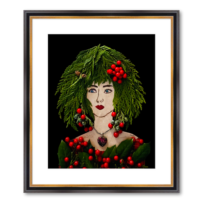 Holly Berry Fine Art Print - Rectangle Academie Frame
