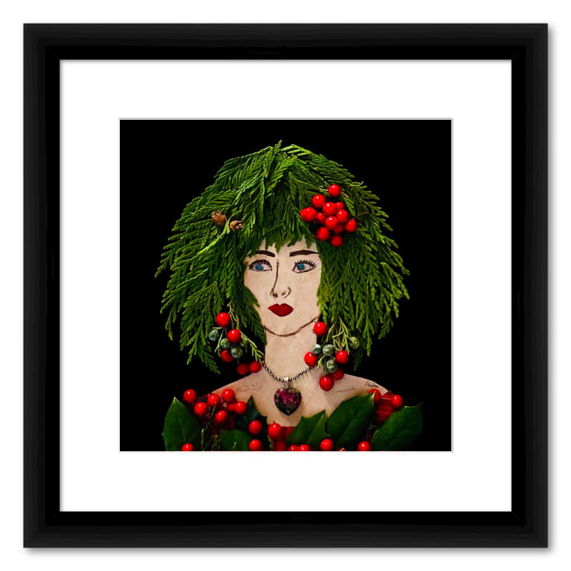 Holly Berry Fine Art Print - Square Italian Prime Frame