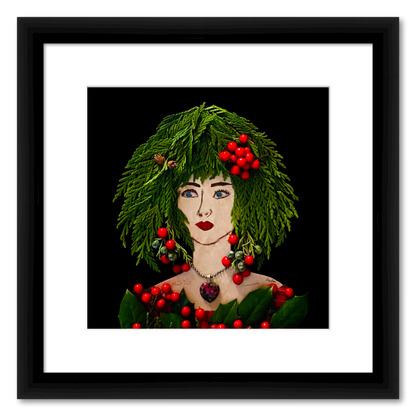 Holly Berry Fine Art Print - Square Italian Prime Frame