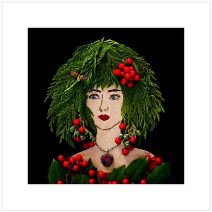 Holly Berry Fine Art Print - Square Unframed