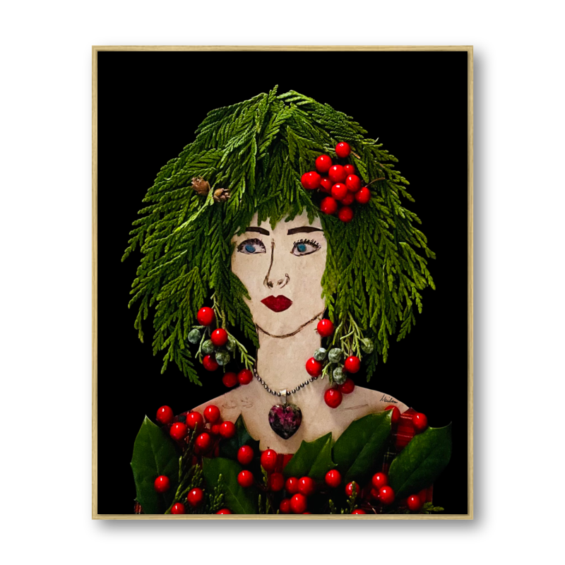 Holly Berry Metal Print - Rectangle Gold