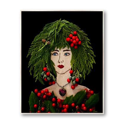 Holly Berry Metal Print - Rectangle Silver