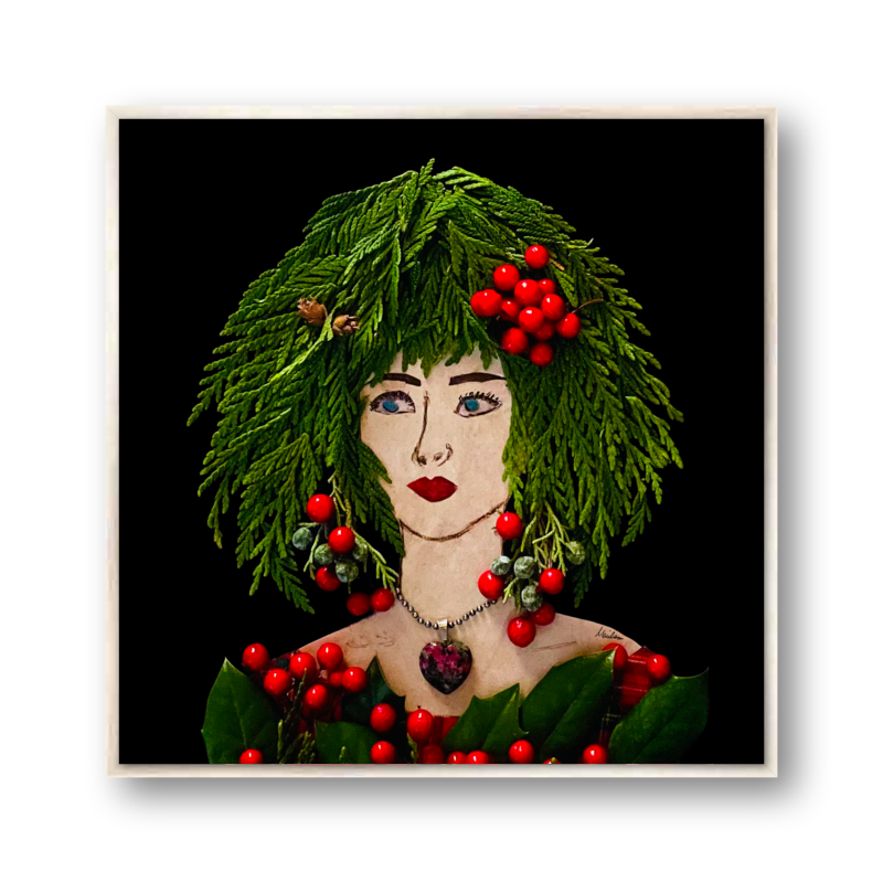 Holly Berry Metal Print - Square Silver