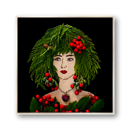 Holly Berry Metal Print - Square Silver