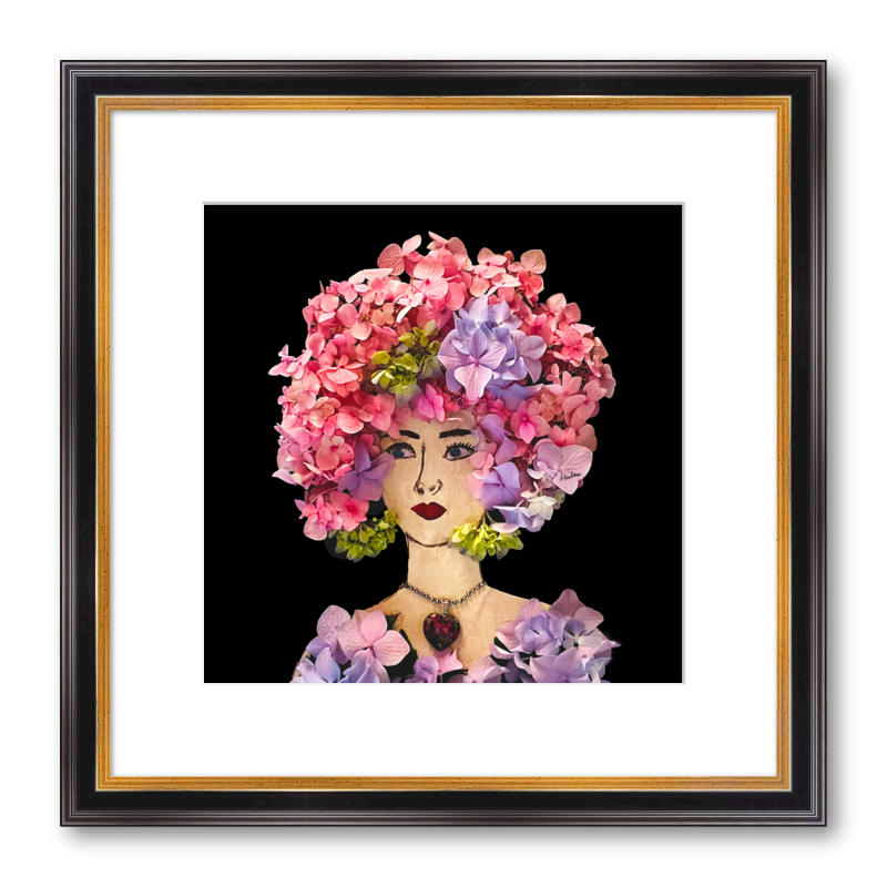 Hydrangea Fine Art Print - Square Academie Frame