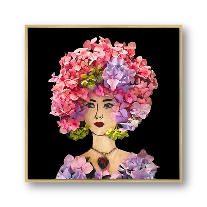 Hydrangea Metal Print - Square Gold