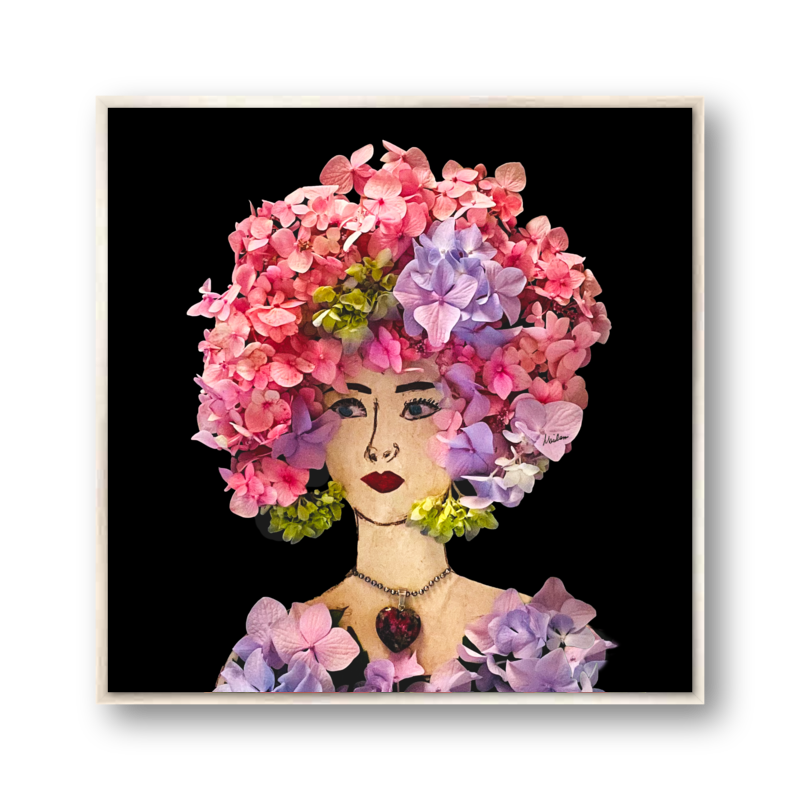 Hydrangea Metal Print - Square Silver