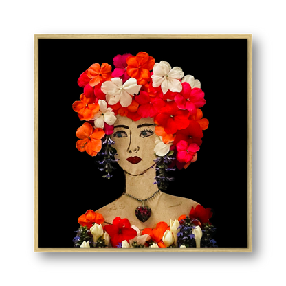 Impatiens Metal Print - Square Gold