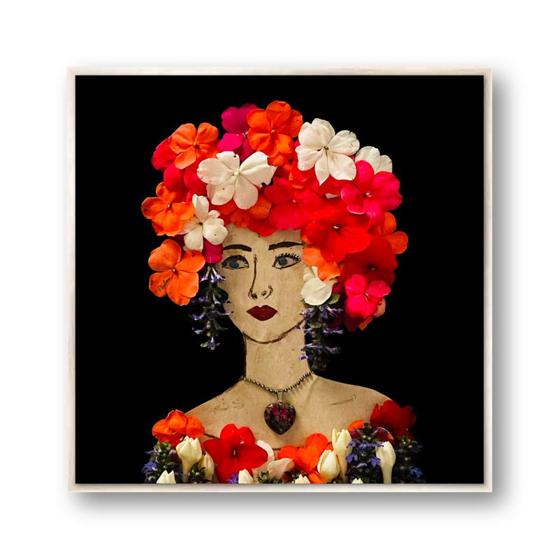 Impatiens Metal Print - Square Silver