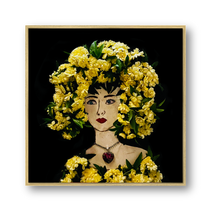 Lady Banks Metal Print - Square Gold