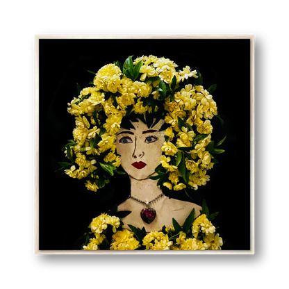 Lady Banks Metal Print - Square Silver