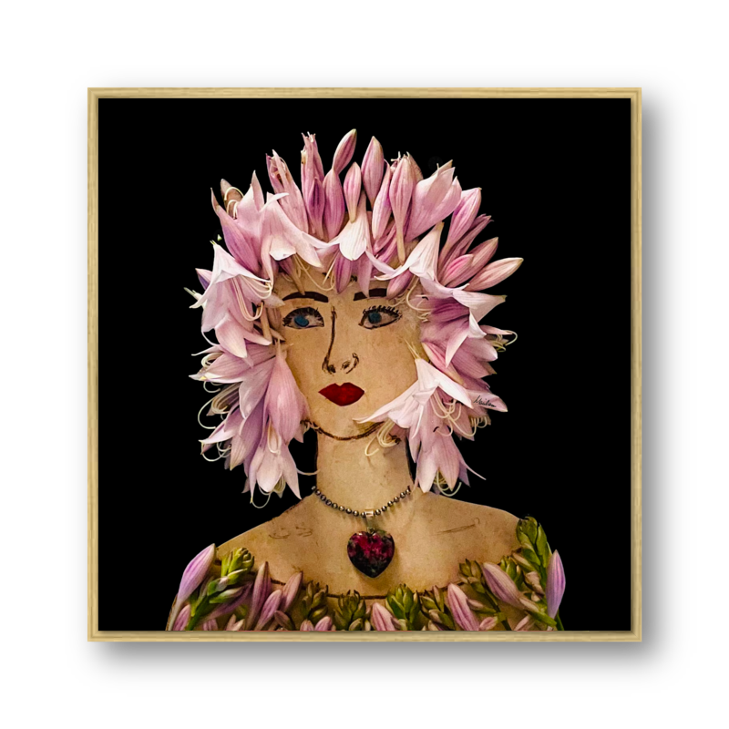 Lily Metal Print - Square Gold