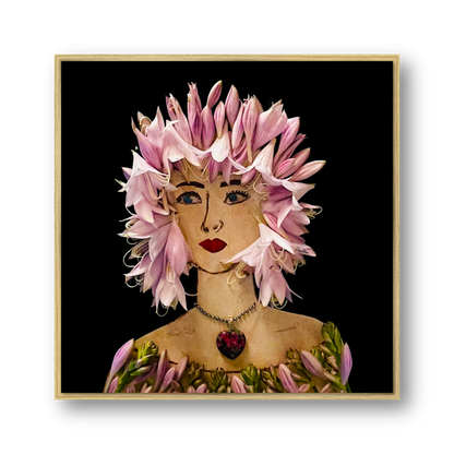 Lily Metal Print - Square Gold