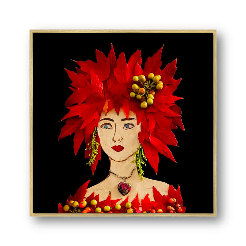 Maple Metal Print - Square Gold