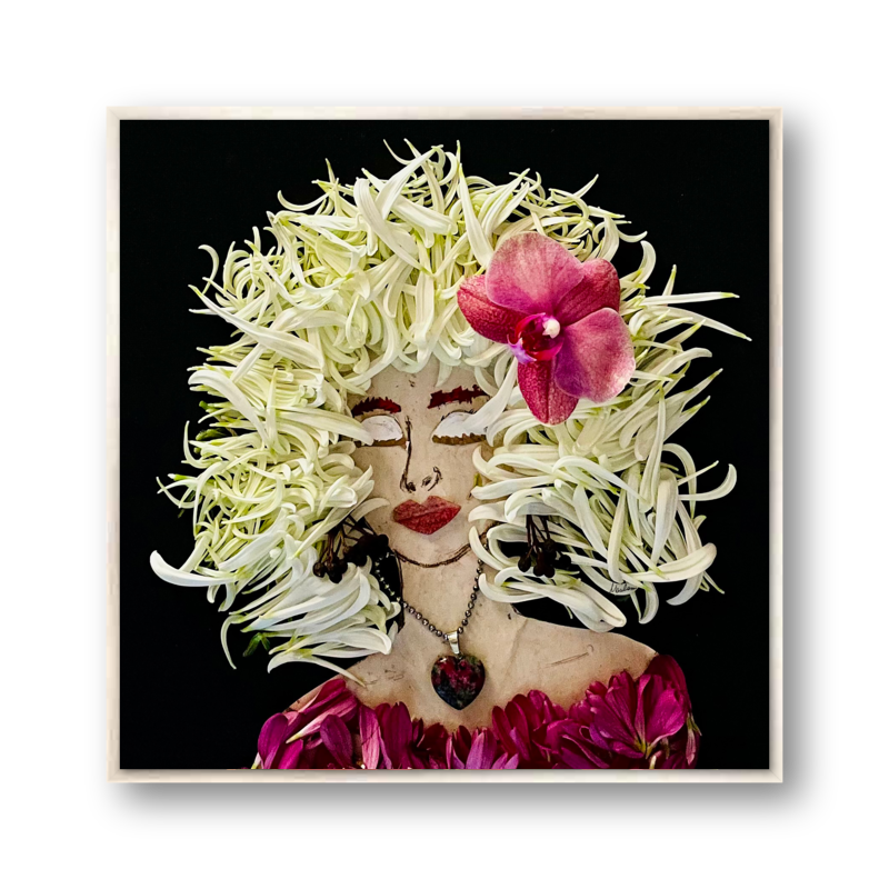 Marilyn Metal Print - Square Silver