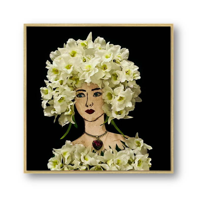 Orchid Metal Print - Square Gold