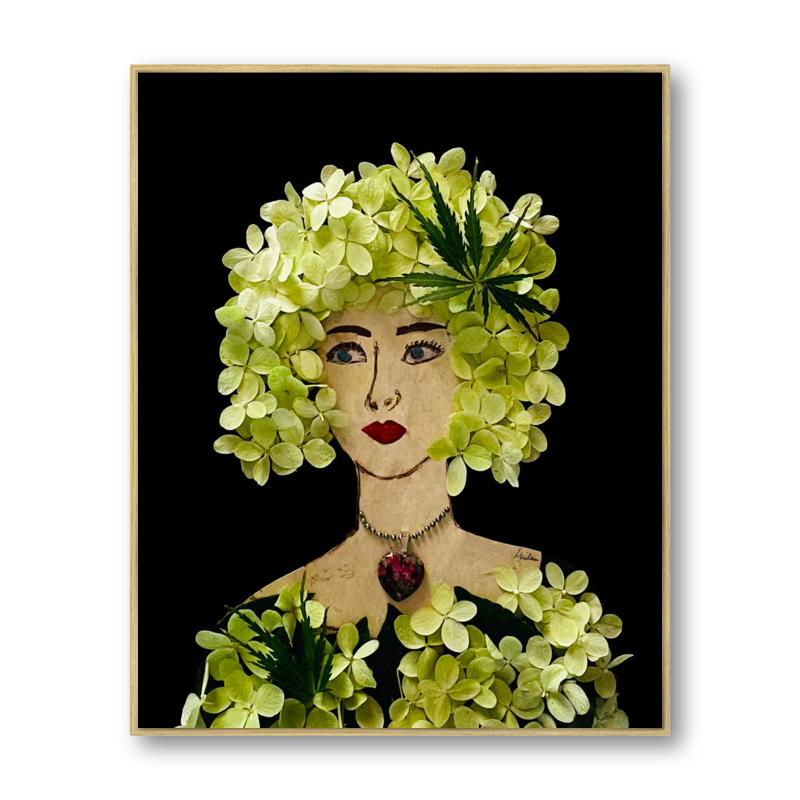 Panicle Hydrangea Metal Print - Rectangle Gold