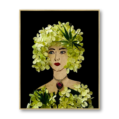 Panicle Hydrangea Metal Print - Rectangle Gold