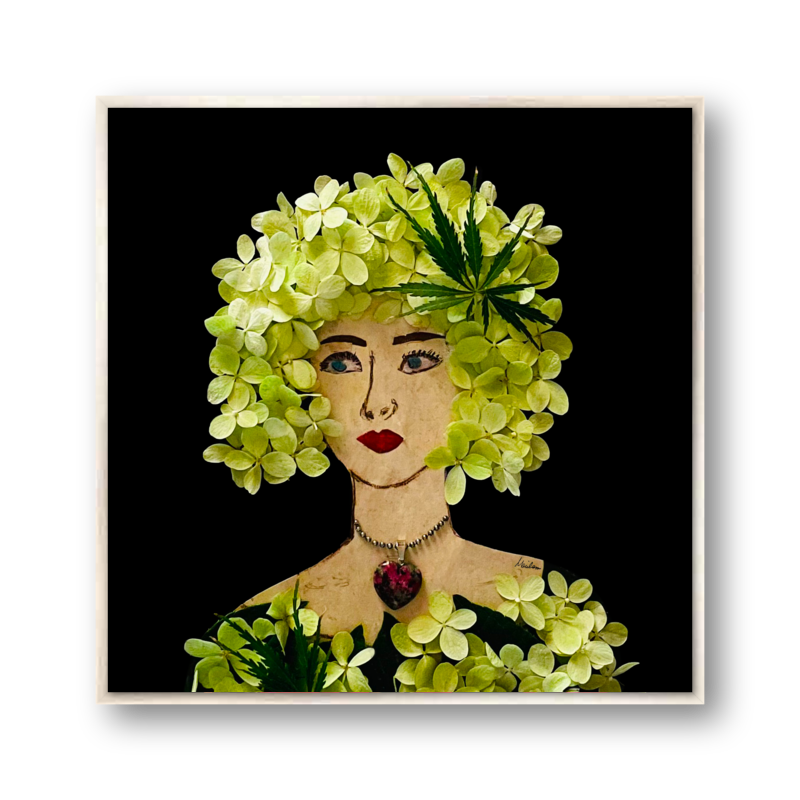 Panicle Hydrangea Metal Print - Square Silver