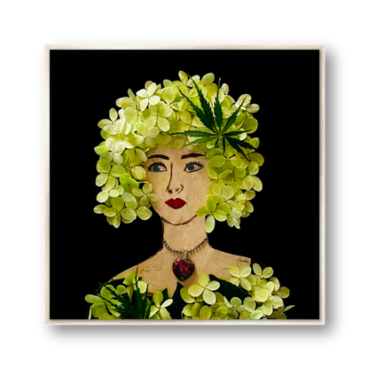 Panicle Hydrangea Metal Print - Square Silver