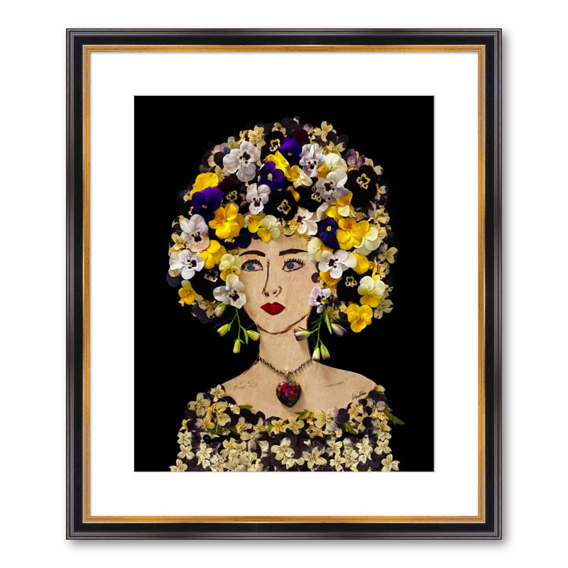Pansy Fine Art Print - Rectangle Academie Frame