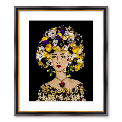 Pansy Fine Art Print - Rectangle Academie Frame