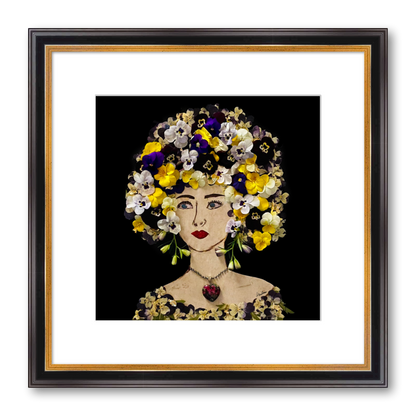 Pansy Fine Art Print - Square Academie Frame